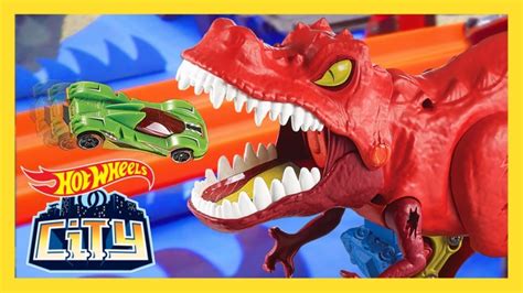 Misión Rescate Del T Rex Hot Wheels City Hot Wheels Español Youtube