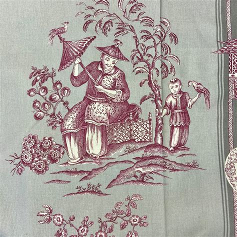 Tissu Toile De Jouy Chinoiseries Fond Gris Lesprit Des Lumières®