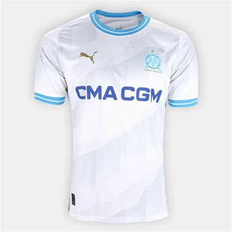 Camisa Olympique De Marseille I Branco Puma Masculino Torcedor