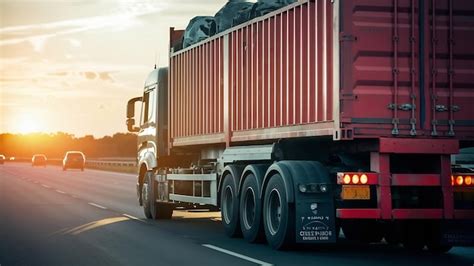 Premium Photo Truck On Highway Road With Red Container