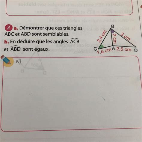 2 a Démontrer que ces triangles ABC et ABD sont semblables b En