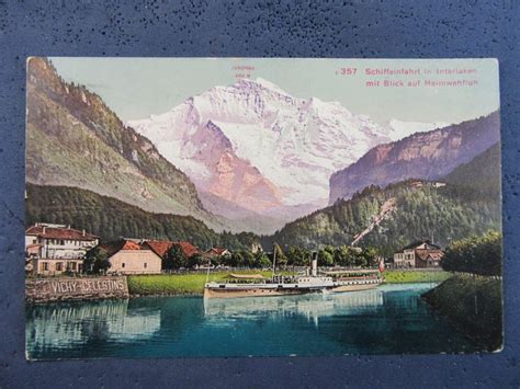 AK BEO INTERLAKEN DAMPFSCHIFF EINFAHRT MIT HEIMWEHFLUH 1911 Kaufen