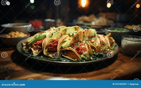 Freshness On A Plate Gourmet Taco Healthy Salad Homemade Guacamole