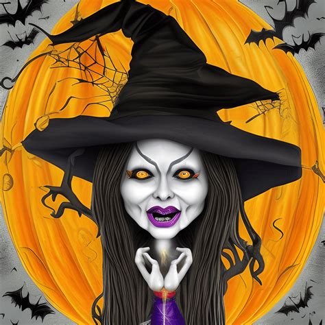 Halloween Witch Face Graphic · Creative Fabrica