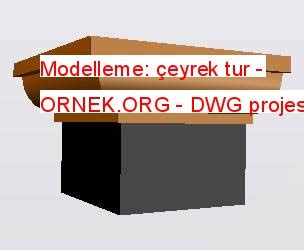 Modelleme çeyrek tur dwg projesi Autocad Projeler