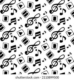 Black Music Notes Pattern Vector Illustration Stock Vector (Royalty ...