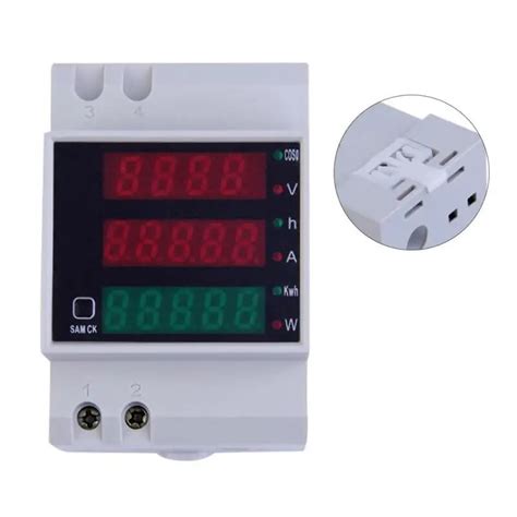 Wattmeter Din Rail Volt Current Meter Power Factor Digital Meter AC80