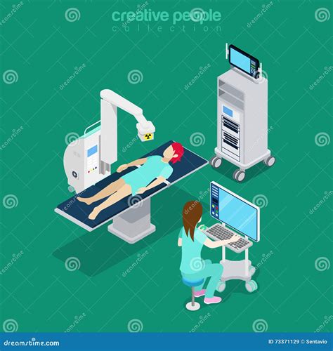 Isometric Medical Hospital Computer Doctor Flat 3d Stock Vector