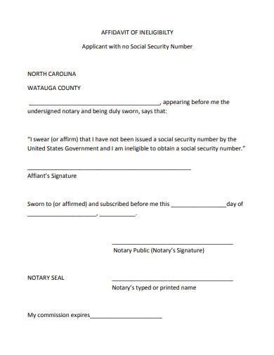 Free 10 Affidavit Of Social Security Samples In Pdf Ms Word