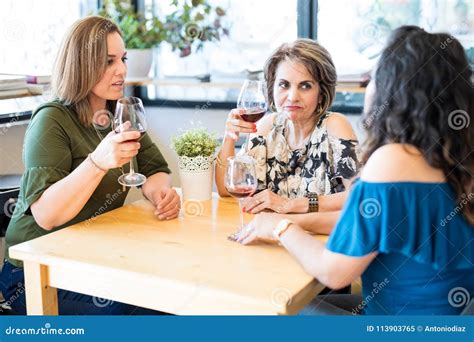 Women Having Serious Discussion At Restaurant Stock Image Image Of