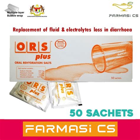 Ors Plus Orange Oral Rehydration Salts 50 Sachets Exp082024