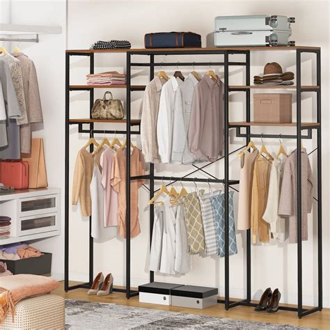 Tribesigns Freestanding Closet Organizer Heavy Duty Garment Rack With