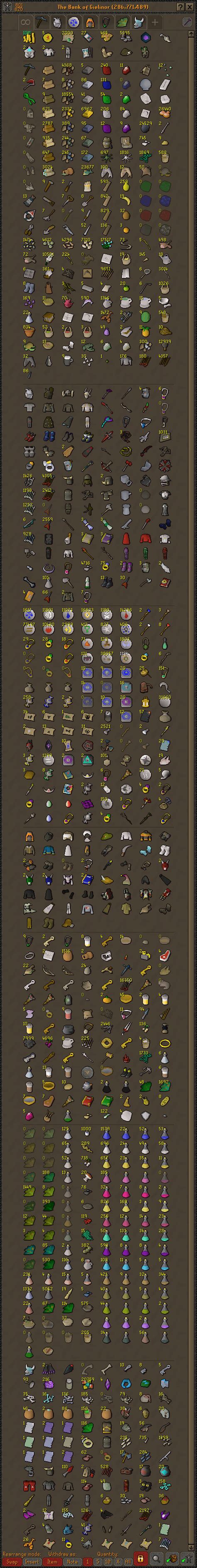 Mid Ish Game Ironman Bank 1882 Total Rironscape