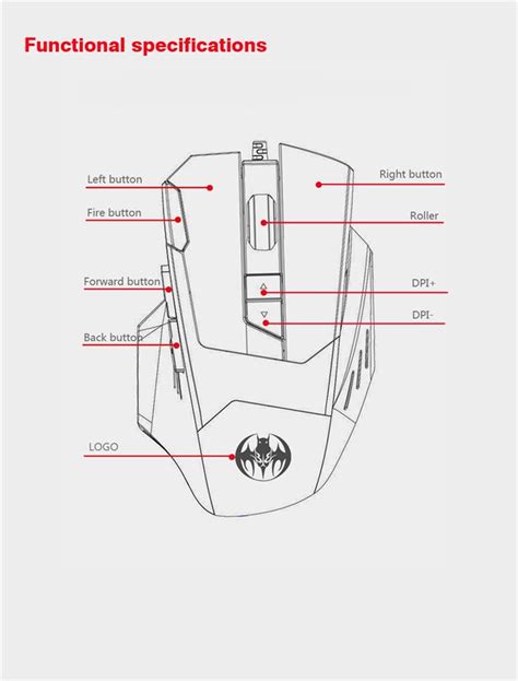 Buy BLOODBAT GM18 Wired Gaming Mouse Ergonomic Design 6800DPI 7Gears