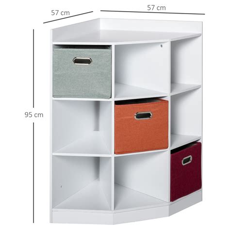 Homcom Meuble De Rangement D Angle Unit De Rangement Niches