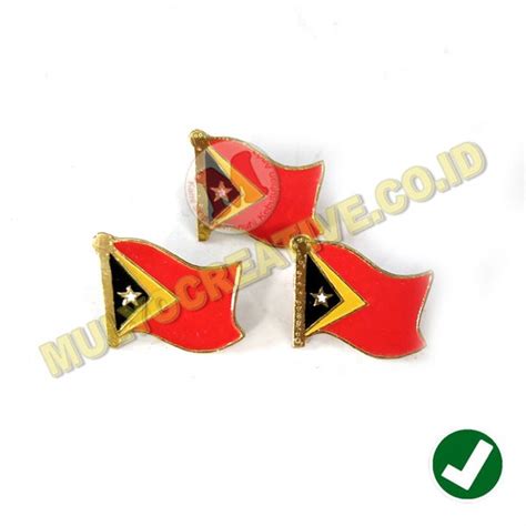 Jual Pin Bendera Negara Timor Leste Flag Pin Timor Leste Bahan Kuningan