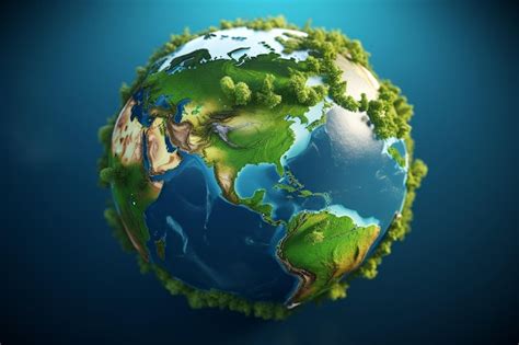 Premium Photo D Render Planet Earth World Map Globe