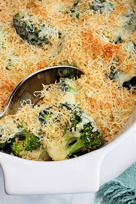 Simple Broccoli Au Gratin In Oven Creamy Cheesy Casserole