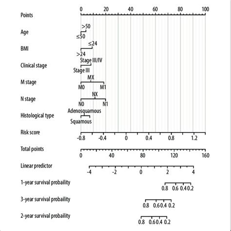 Nomogram For Predicting The 1 3 And 5 Year Overall Survival Rates Download Scientific Diagram