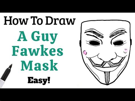 How To Draw A Guy Fawkes Mask EASY! - YouTube