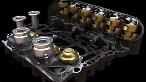 An Engine Block With The Engine Cylinders And Parts Background 3d Illustration Of Parts In Car