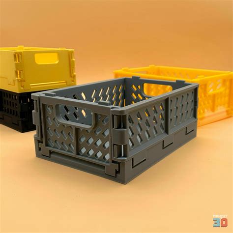 Stl File 3d Printable Stackable Foldable Storage Crate 🏢・3d Print