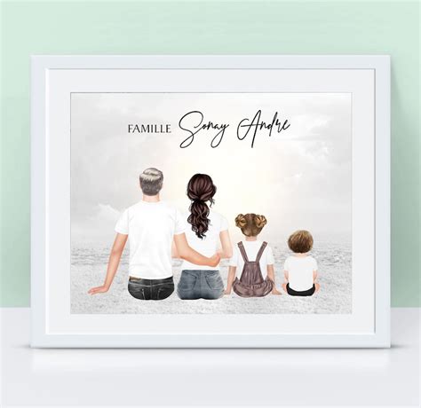 Affiche de famille personnalisée Portrait famille Etsy