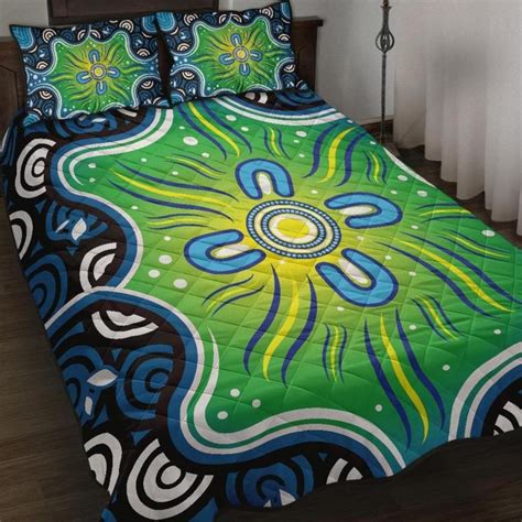 Aio Pride Aboriginal Quilt Bed Set Indegenous Dot Painting Art Aio