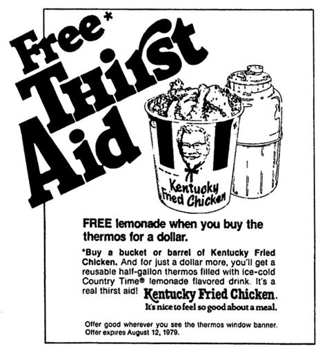 Kentucky Fried Chicken Lemonade August 1979 Chicken Shop Kentucky Fried Retro Ads