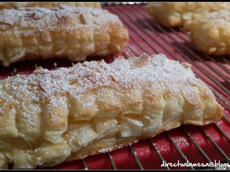 Cañas de hojaldre rellenas de crema pastelera Receta Petitchef