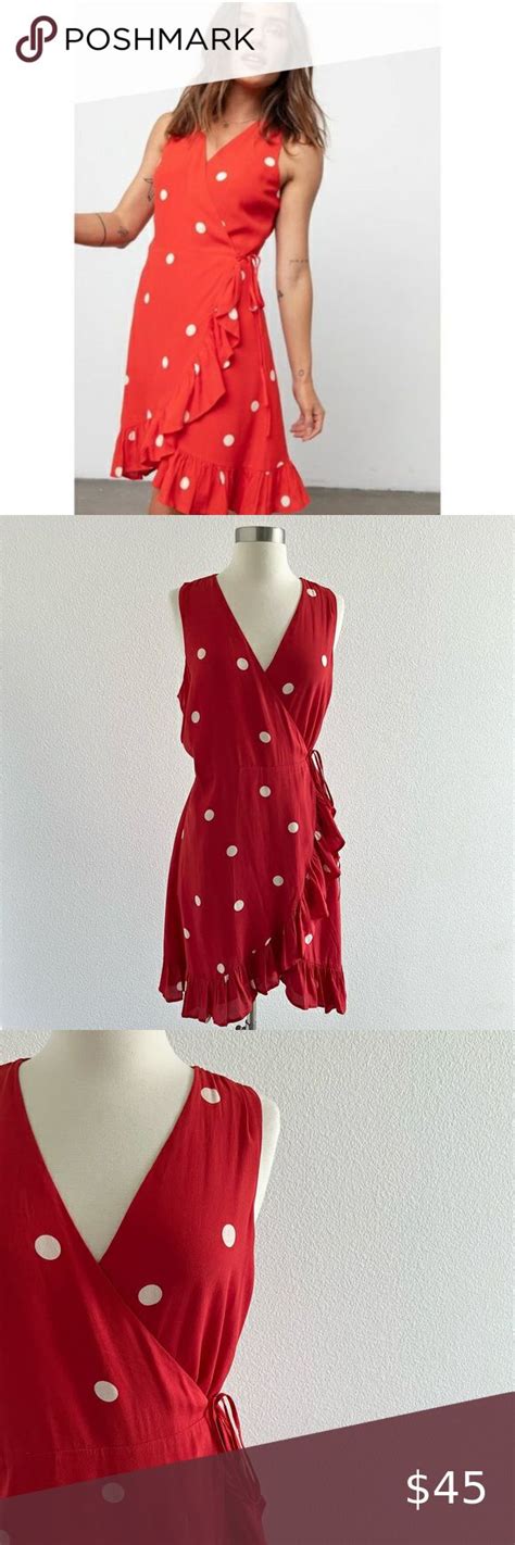 Rails Nwt Madison Polka Dot Wrap Dress Scarlet Dots L Wrap Dress