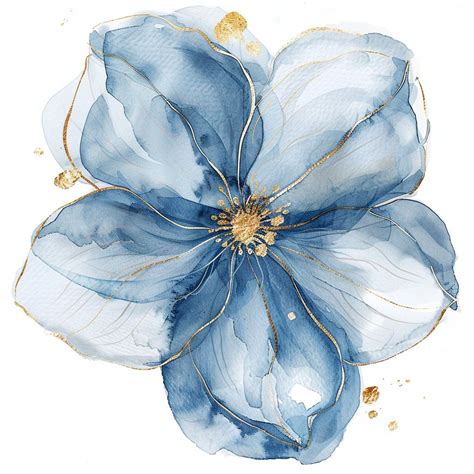 Cliparts Fleurs Bleues Imprim Floral Bleu Clipart Aquarelle