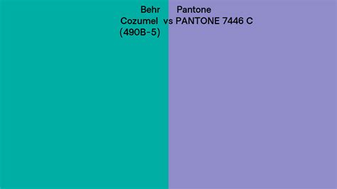 Behr Cozumel 490B 5 Vs Pantone 7446 C Side By Side Comparison