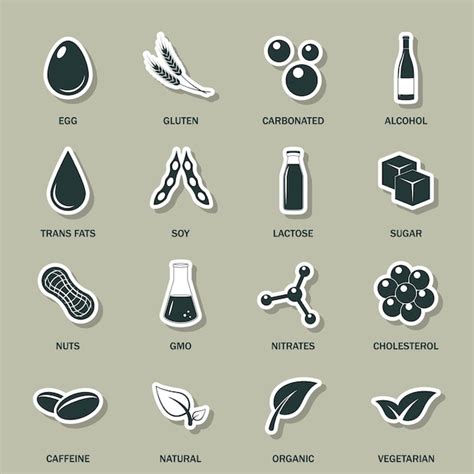 Premium Vector Food Allergen Icons Set