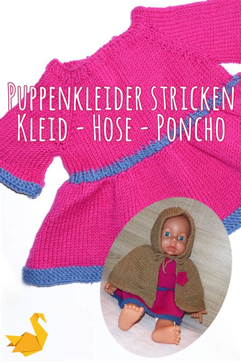 Puppenkleider stricken Gratis Anleitung für Hose Kleid Co