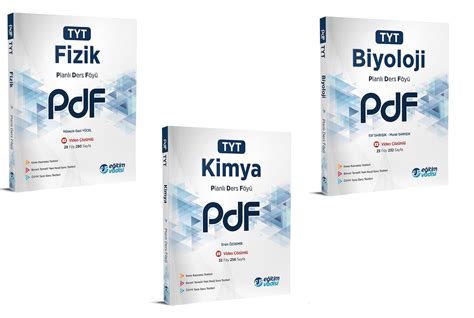 Eğitim Vadisi 2024 Tyt Fizik Kimya Biyoloji Pdf Planlı Ders Föyü Seti