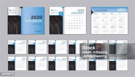 Kalender Meja 2020 Template Vektor Kalender 2021 Desain Minggu Mulai Pada Hari Minggu Perencana