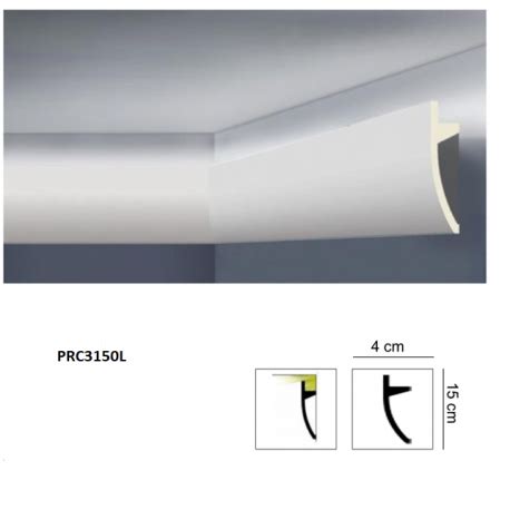 Profilo Cornice Porta Led Per Soffitto Di Poliuretano Cm 15