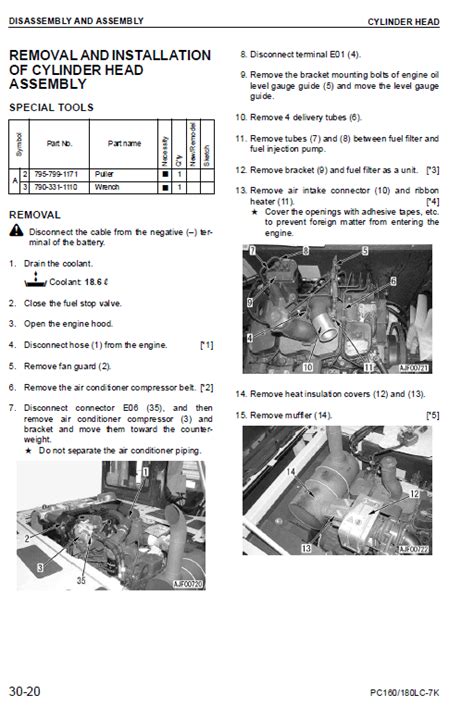 Komatsu Pc160lc 7k Pc180lc 7k Excavator Service Manual