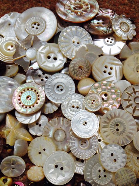 MOTHER OF PEARL Vintage Buttons Carded German, Mother of, Buffed ...