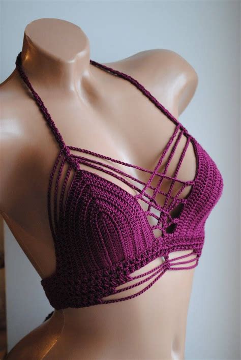 Bordeaux Crochet Top Sexy Crochet Top Etsy