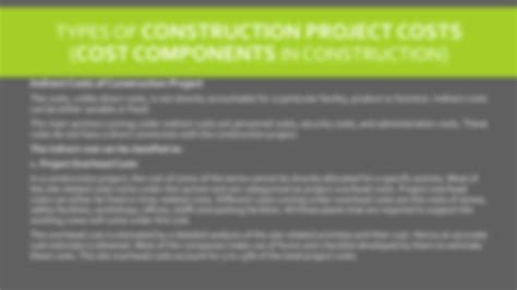 Solution Types Of Construction Project Costs Studypool