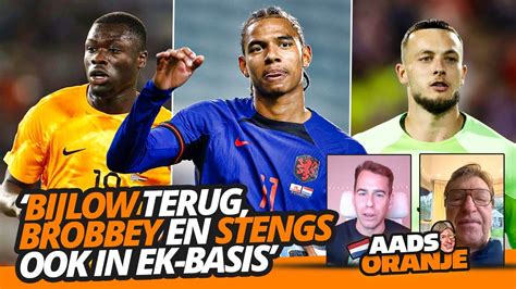 Bijlow Terug Brobbey En Stengs Ook In Ek Basis Aads Oranje Youtube