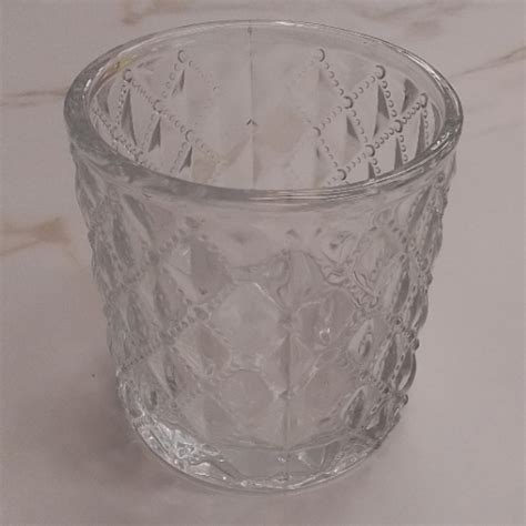 Diamond Ribbed Clear Glass Candle Holder The Essential Candle Co