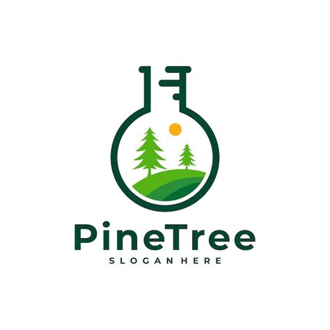 Pine Tree With Lab Vetor De Design De Logotipo Creative Pine Tree