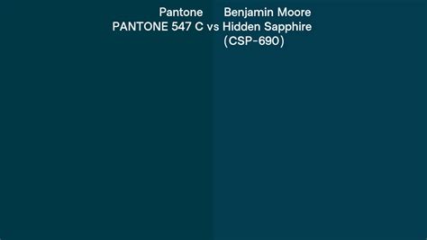 Pantone 547 C Vs Benjamin Moore Hidden Sapphire Csp 690 Side By Side