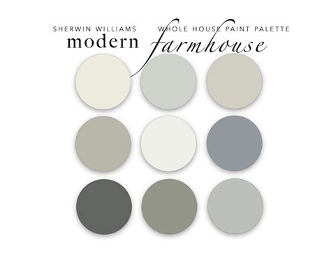 Modern Farmhouse Whole Home Paint Color Palette Sherwin Williams Interior Designer Paint