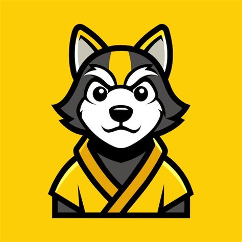 Premium Vector A Cartoon Dog With A Yellow Shirt That Says Wolf