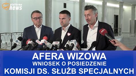 Afera wizowa PiS wniosek o posiedzenie komisji ds służb specjalnych