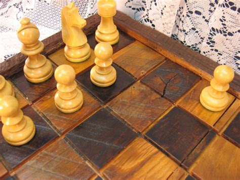 Wormy Chestnut Chess And Checkers Set From Reclaimed Etsy Wormy